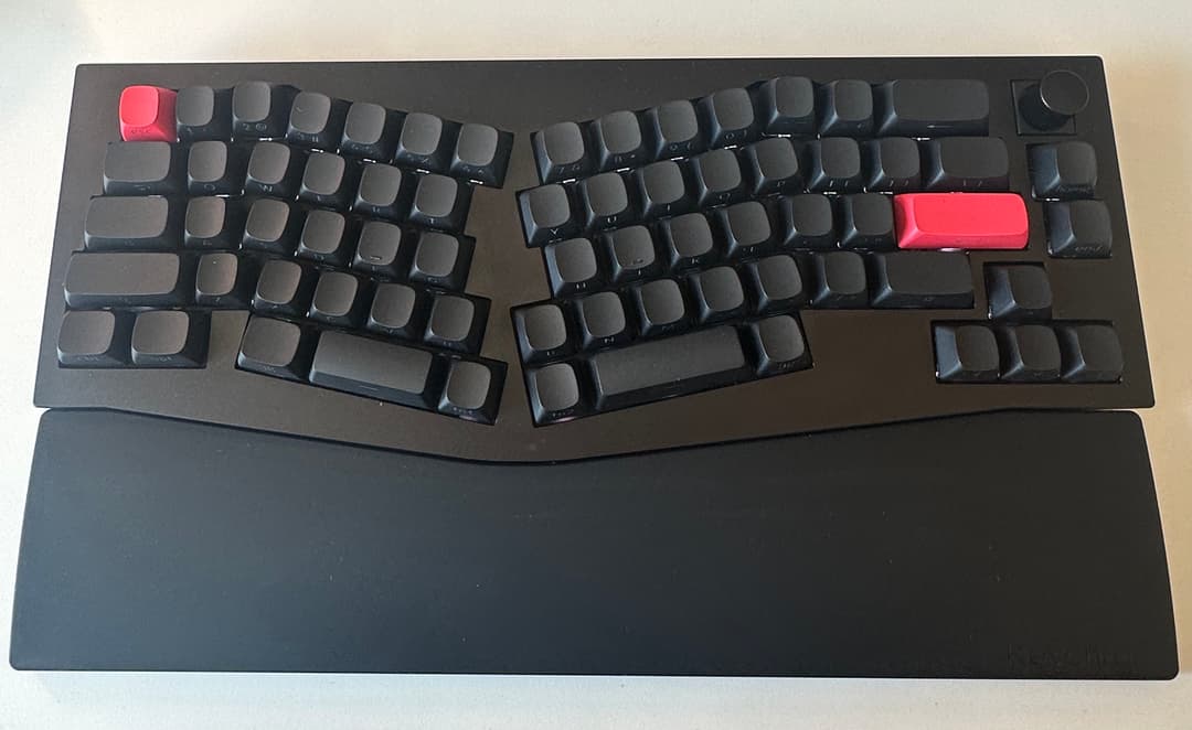 Top view of the keyboard